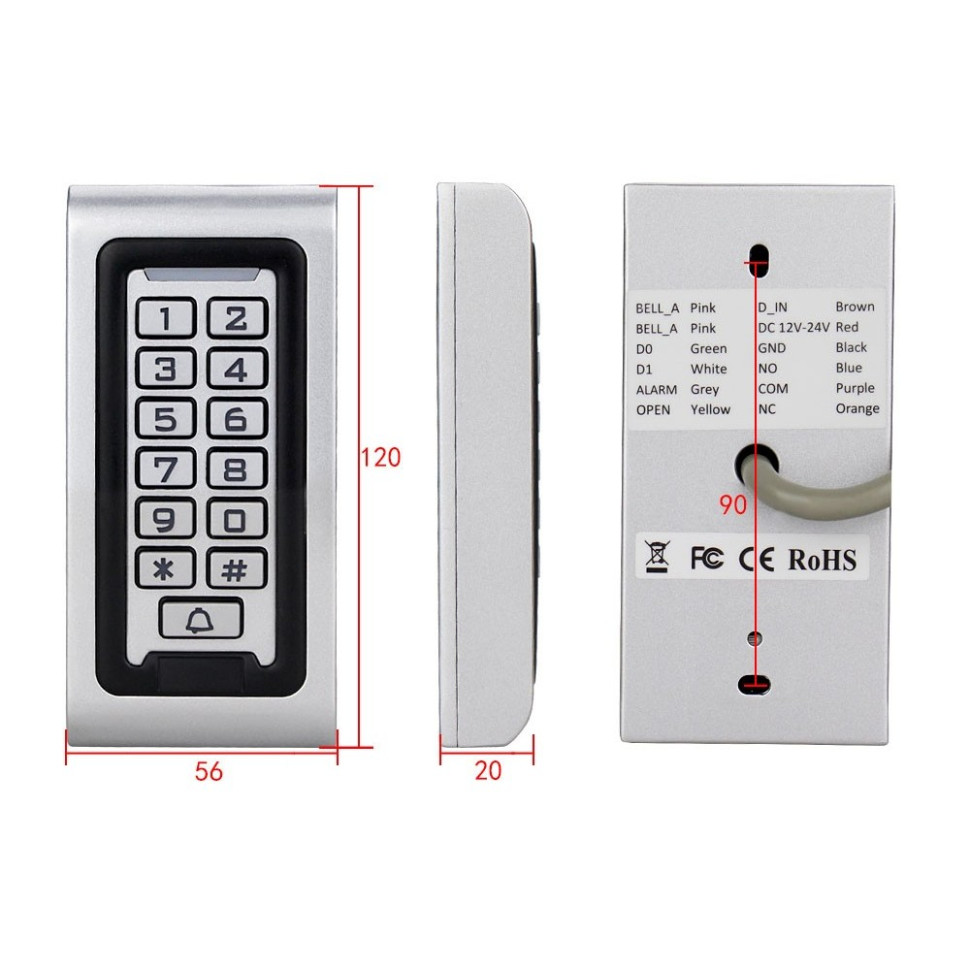 Панель контроля доступа SIB S601EM-W.e (наружного исполнения, IP68, металл)